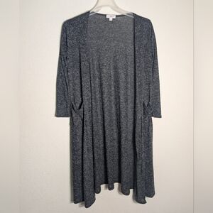 Lularoe Womens Long Cardigan Sweater Lot of 2 Blue Charcoal/Black Small Size 8